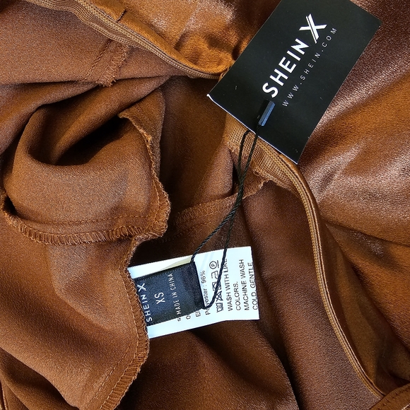 Shein Cowl Satin Dress - Picture 8 of 9